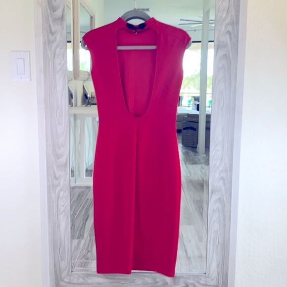 Zara Red Backless Dress With Geisha Closure Small - Picture 2 of 4